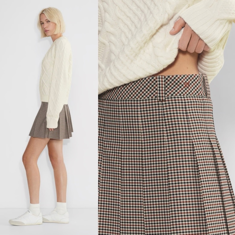 Sunday Best Aritzia Olive Mini Skirt in Liliana Beige & Black